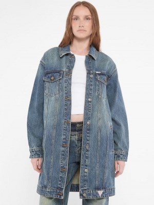 Guess Originals Denim Trucker Coat Blauw | GUESS-SN27906