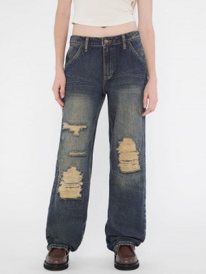 Guess Originals Distressed Carpenter Jeans Blauw | GUESS-SN26536