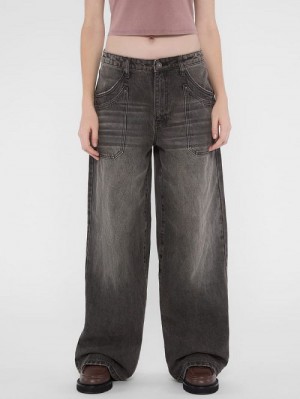 Guess Originals Double Pocket Wide-Leg Jeans Zwart | GUESS-SN26530