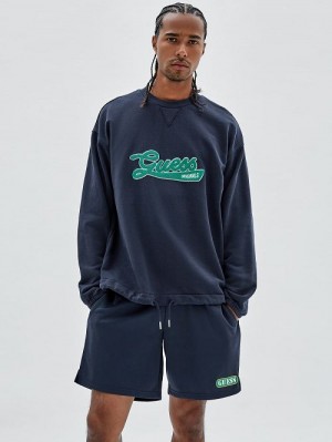 Guess Originals Drawstring Sweatshirt Blauw | GUESS-SN30933