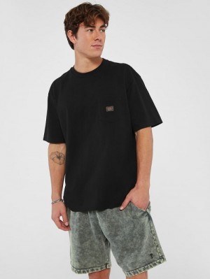 Guess Originals Eco Label Tee Zwart | GUESS-SN30480