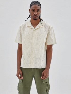 Guess Originals Eyelet Shirt Wit | GUESS-SN31174