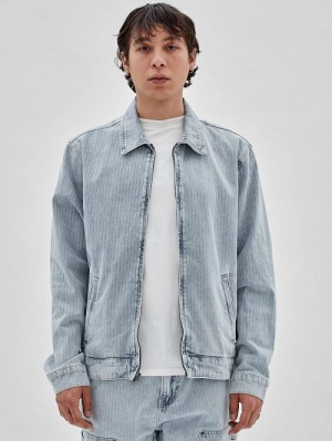 Guess Originals Herringbone Zip Denim Jacket Blauw | GUESS-SN30722