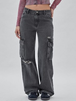 Guess Originals Kit Cargo Distressed Jeans Zwart | GUESS-SN26594