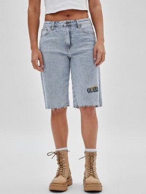 Guess Originals Kit Denim Bermuda Shorts Blauw | GUESS-SN28112
