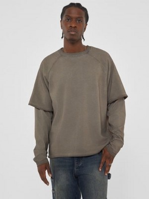 Guess Originals Layered Crewneck Bruin | GUESS-SN30974