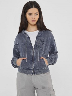 Guess Originals Panel Washed Hoodie Blauw | GUESS-SN27909