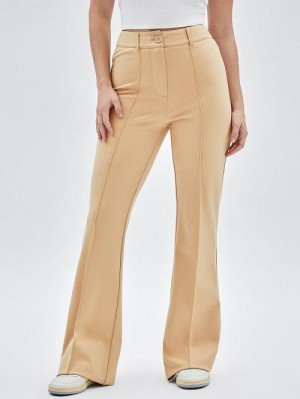 Guess Originals Pintuck Flared Pants Beige | GUESS-SN28213