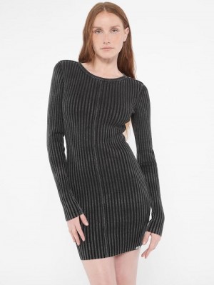 Guess Originals Raw Edge Mini Dress Zwart | GUESS-SN26818