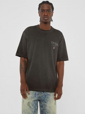 Guess Originals Stacked Logo Tee Zwart | GUESS-SN30605
