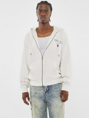 Guess Originals Stacked Zip-Up Jacket Wit | GUESS-SN30783
