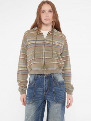 Guess Originals Striped Zip Hoodie Multi | GUESS-SN27993