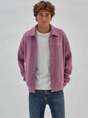 Guess Originals Wool-Blend Varsity Jacket Roze | GUESS-SN30734