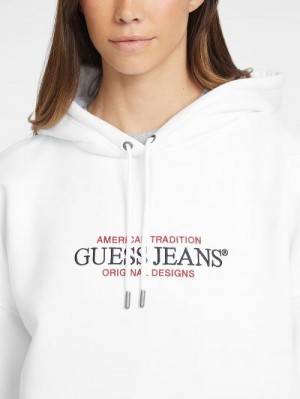 Guess Oversized American Tradition Hoodie Wit | GUESS-SN28383