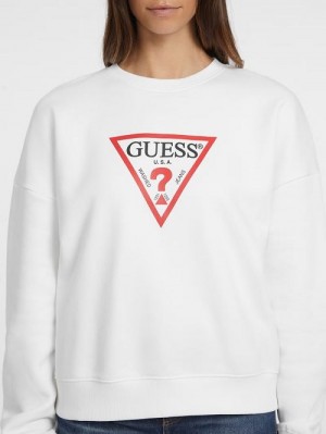 Guess Oversized Iconic Sweatshirt Wit | GUESS-SN28361