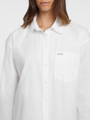 Guess Oversized Long-Sleeve Pocket Shirt Wit | GUESS-SN27541