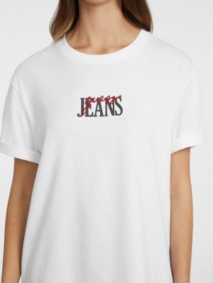 Guess Oversized Mixed Logo Tee Wit | GUESS-SN27135
