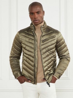 Guess Padded Chevron Jacket Groen | GUESS-SN30763