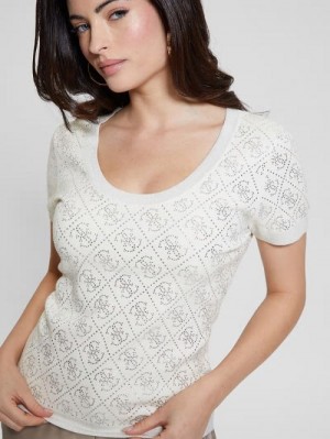 Guess Paige Quattro Rhinestone Top Wit | GUESS-SN27636