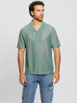 Guess Panama Knit Shirt Blauw | GUESS-SN31240