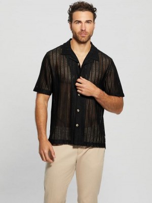 Guess Panama Knit Shirt Zwart | GUESS-SN31241