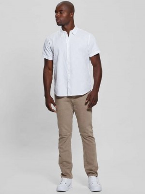 Guess Parker Dobby Shirt Wit | GUESS-SN31256