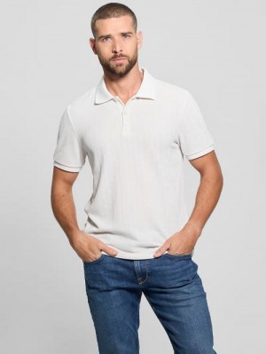 Guess Parker Velour Polo Wit | GUESS-SN31087