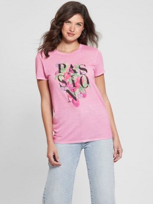 Guess Passion Fruit Easy Tee Roze | GUESS-SN27225