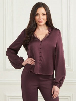 Guess Patrice Blouse Paars | GUESS-SN27522