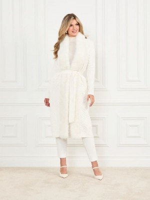 Guess Paula Wrap Cardigan Coat Wit | GUESS-SN28049