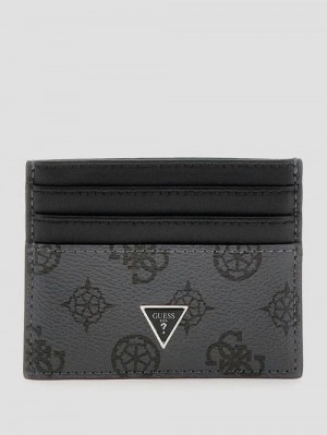 Guess Peony Leather Card Holder Zwart | GUESS-SN31698