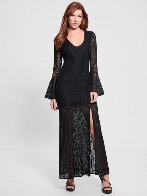 Guess Phoenix Lace Dress Zwart | GUESS-SN26934