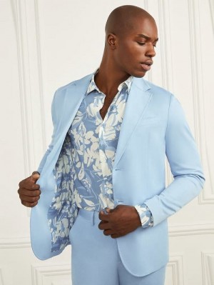 Guess Pitt Sateen Blazer Blauw | GUESS-SN30833