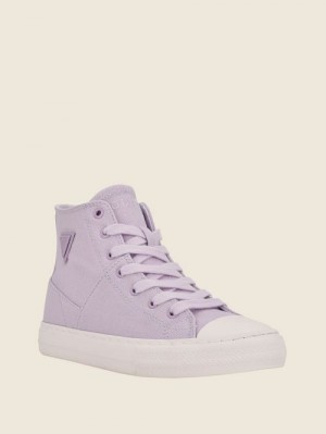 Guess Prinze High-Top Canvas Sneakers Oranje | GUESS-SN29542