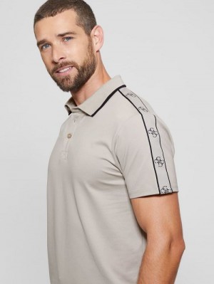 Guess Quattro G Tape Polo Beige | GUESS-SN31288