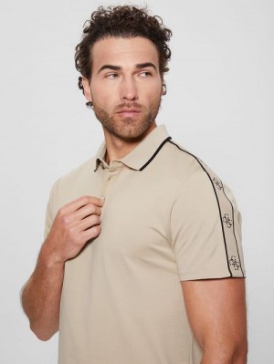 Guess Quattro G Tape Polo Beige | GUESS-SN31316