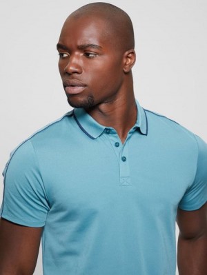 Guess Quattro G Tape Polo Blauw | GUESS-SN31082