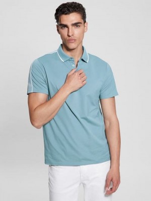 Guess Quattro G Tape Polo Blauw | GUESS-SN31202