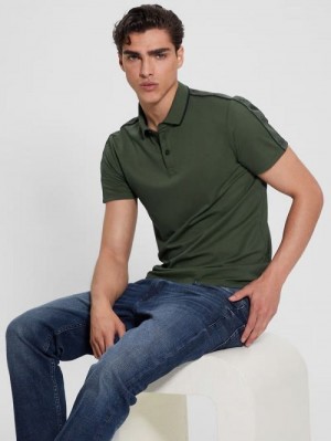 Guess Quattro G Tape Polo Groen | GUESS-SN31271