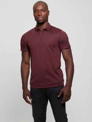 Guess Quattro G Tape Polo Rood | GUESS-SN31181
