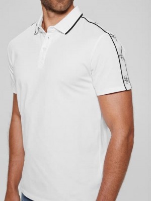 Guess Quattro G Tape Polo Wit | GUESS-SN31255