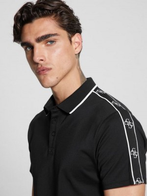 Guess Quattro G Tape Polo Zwart | GUESS-SN31329