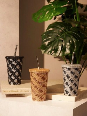 Guess Quattro G Tumbler Cup Zwart Wit | GUESS-SN30109
