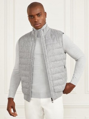 Guess Quilted Twill Vest Grijs | GUESS-SN30824