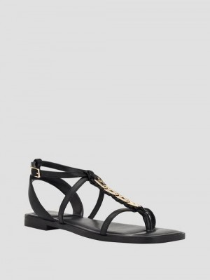 Guess Raima G-Link Chain Sandals Zwart | GUESS-SN29630