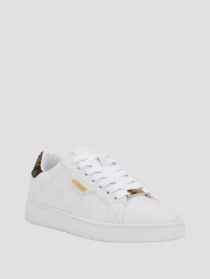 Guess Renzy Debossed Logo Low-Top Sneakers Wit | GUESS-SN29496