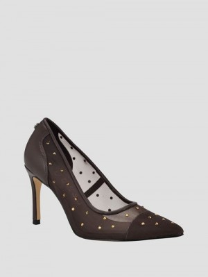 Guess Rhinestone Mesh Pumps Bruin | GUESS-SN29870
