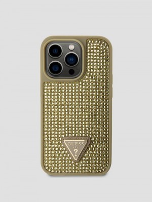 Guess Rhinestone iPhone 14 Pro Case Goud | GUESS-SN31768