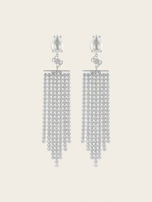 Guess Rhodium-Plated Chandelier Earring Zilver | GUESS-SN30310