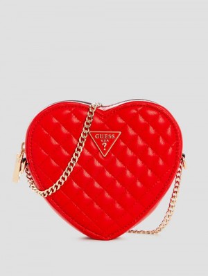 Guess Rianee Heart Crossbody Bag Rood | GUESS-SN28659